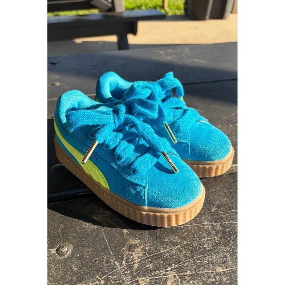 Puma x Fenty Rihanna Creeper Phatty Electric Blue Suede Toddler Size 10C